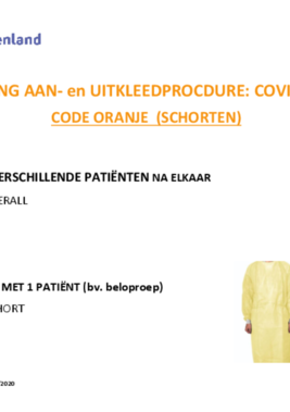 Aan- en uitkleedprocedure aanvulling (code oranje schorten) - COVID