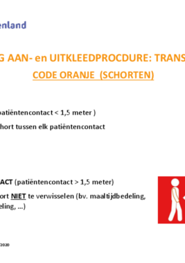 Aan- en uitkleedprocedure aanvulling (code oranje schorten) - TRANSIT