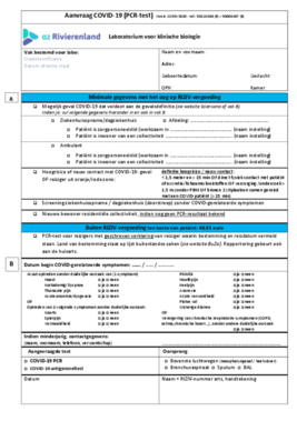 Labo Formulier Aanvraagformulier labo COVID-19 | AZ Rivierenland