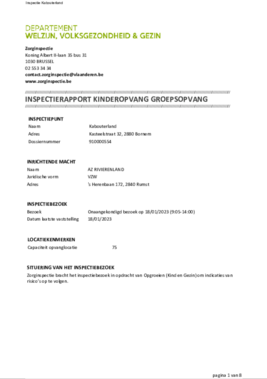 Inspectie Kabouterland 18 01 2023 - verslag