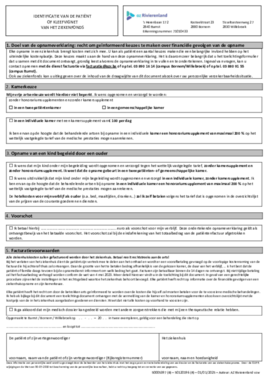 Opnameverklaring dagziekenhuis