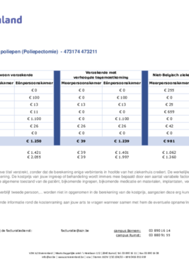 473174 473211 Prijsraming Colonoscopie met verwijderen poliepen (Poliepectomie)