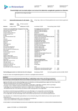 Overzicht prijzen, producten en diensten