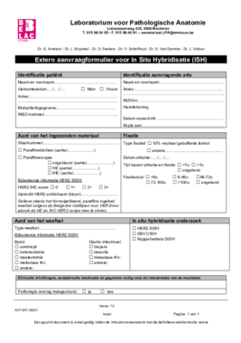 Aanvraag voor HER2 NEU ISH