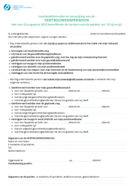 Aanduiding vertrouwenspersoon