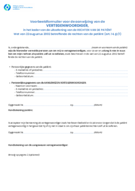 Aanduiding vertegenwoordiger