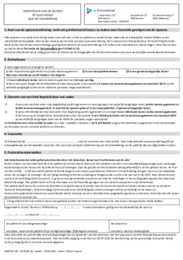 Opnameverklaring dagziekenhuis